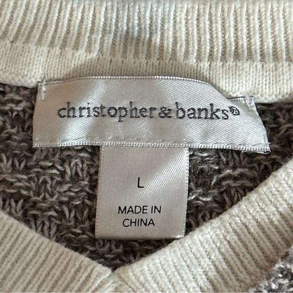 Christopher & Banks Layered Look V-Neck Sweater Size Large - Picture 4 of 9